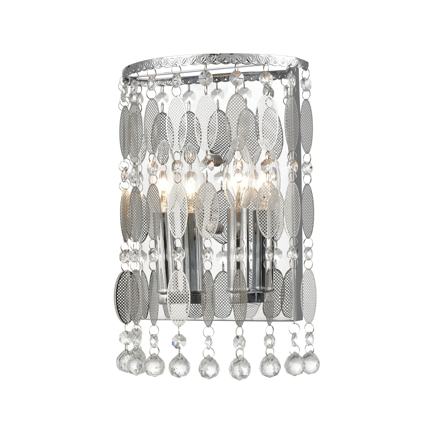 ELK Lighting 15380/2 - Chamelon 8" Wide 2-Light Sconce in Polished Chrome with Perforated Stainless