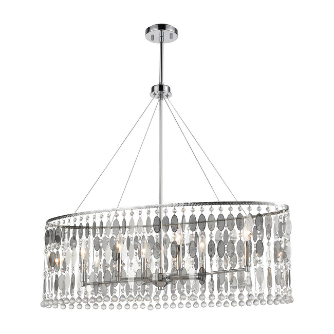 ELK Lighting 15383/6 - Chamelon 36" Wide 6-Light Linear Chandelier in Polished Chrome with Perforate