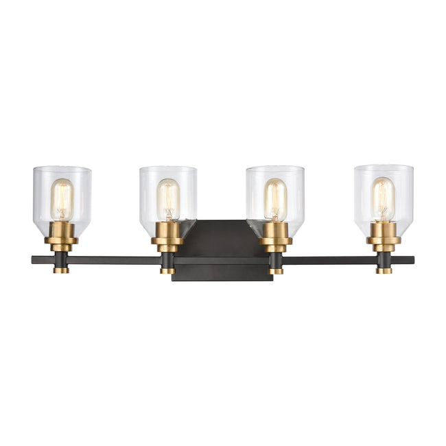 ELK Lighting 15403/4 - Cambria 28" Wide 4-Light Vanity Light in Matte Black with Clear Glass