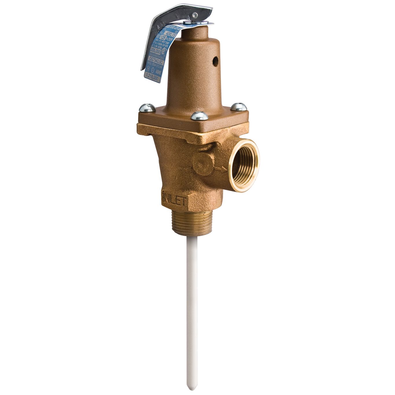 0156731 - 3/4" Bronze Automatic Reseating Temp and Presesure Relief Valve, 210 F, 150 psi