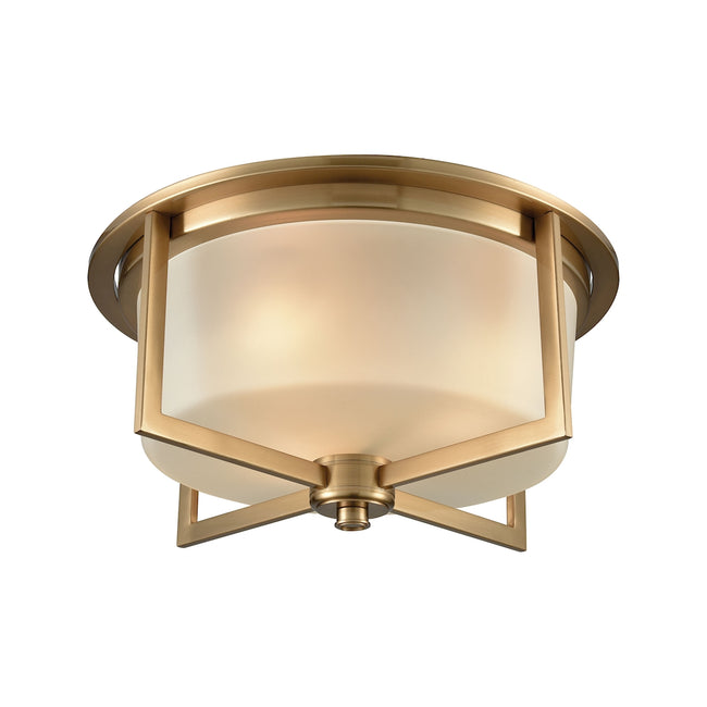 ELK Lighting 15999/3 - Vancourt 15" Wide 3-Light Flush Mount in Satin Brass with Frosted Glass