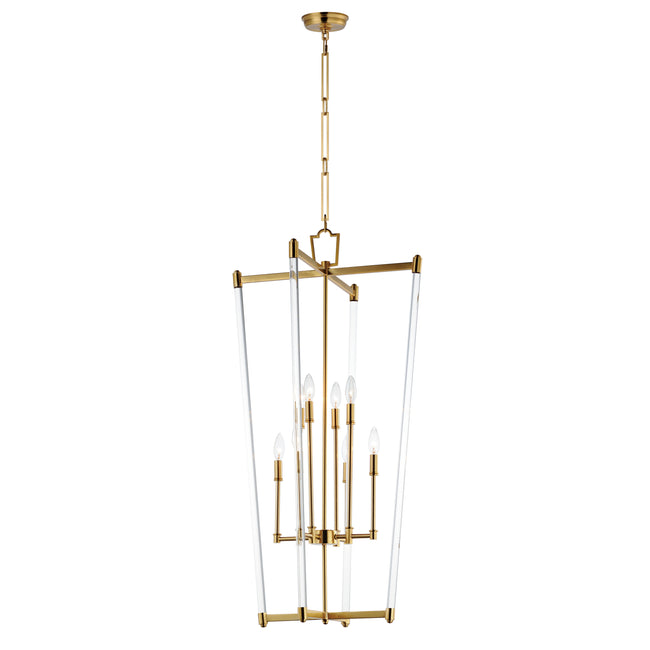 16102CLHR - 8 Light Lucent 21" Pendant - Heritage Brass