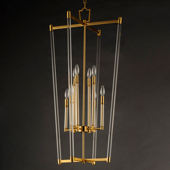 16102CLHR - 8 Light Lucent 21" Pendant - Heritage Brass