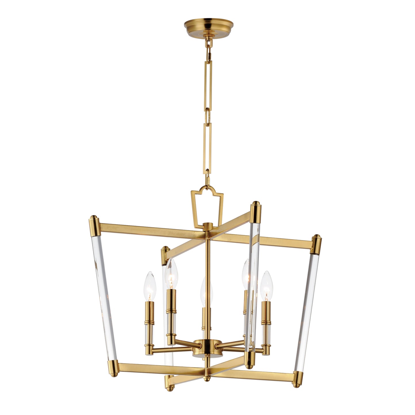 16103CLHR - 5 Light Lucent 23" Chandelier - Heritage Brass