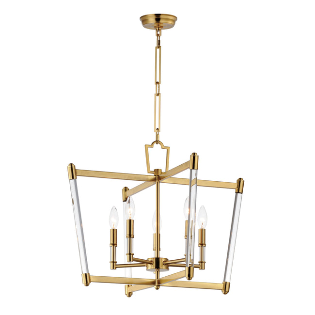 16103CLHR - 5 Light Lucent 23" Chandelier - Heritage Brass