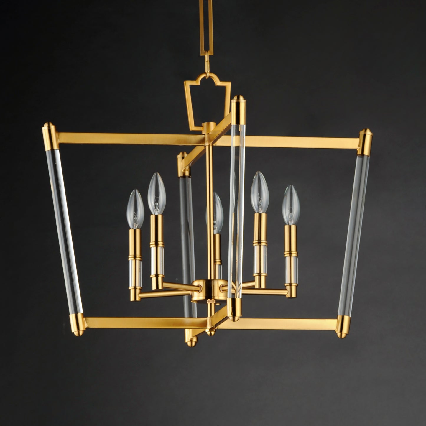 16103CLHR - 5 Light Lucent 23" Chandelier - Heritage Brass