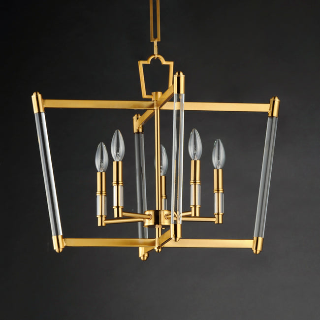 16103CLHR - 5 Light Lucent 23" Chandelier - Heritage Brass