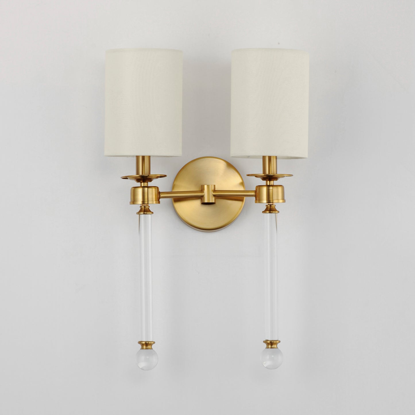 16108WTCLHR - 2 Light Lucent 14" Wall Sconce - Heritage Brass