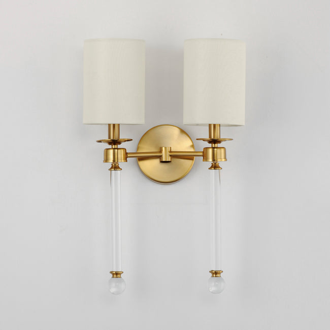 16108WTCLHR - 2 Light Lucent 14" Wall Sconce - Heritage Brass