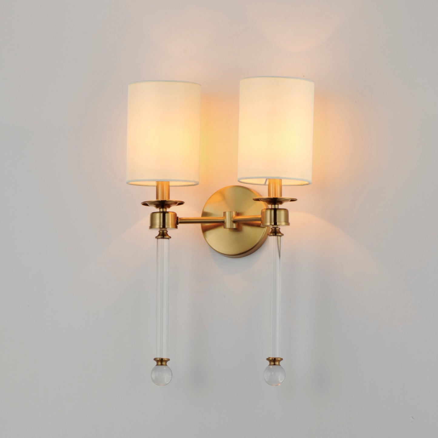 16108WTCLHR - 2 Light Lucent 14" Wall Sconce - Heritage Brass