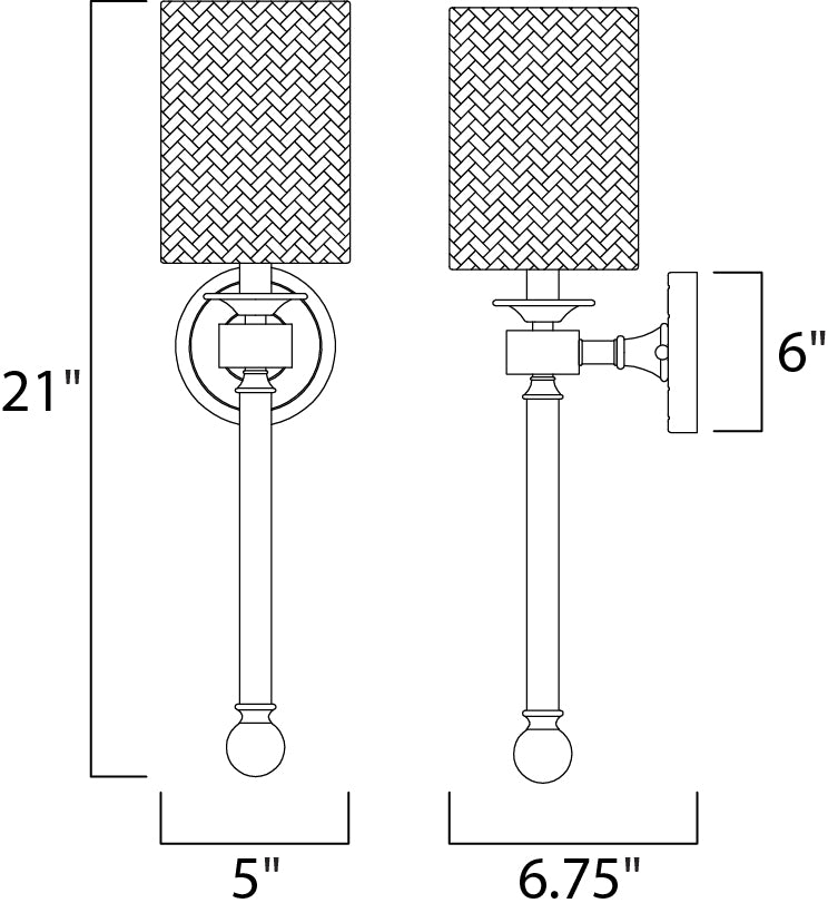 16109WTCLHR - 1 Light Lucent 5" Wall Sconce - Heritage Brass