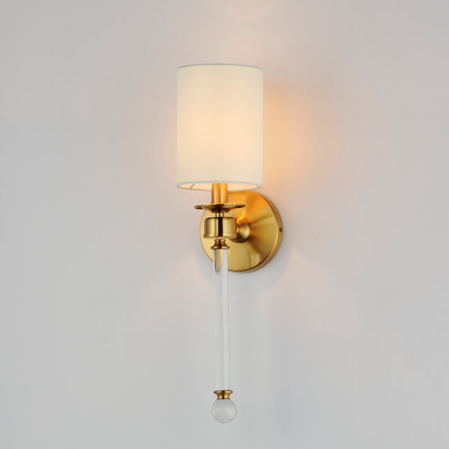 16109WTCLHR - 1 Light Lucent 5" Wall Sconce - Heritage Brass