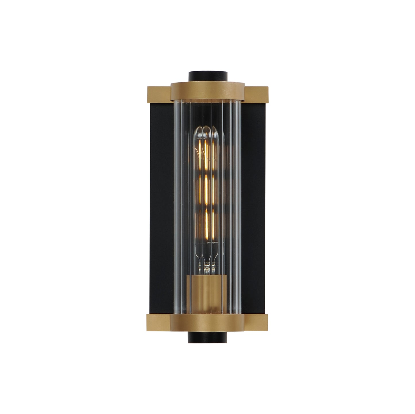 16120CRBKAB - Opulent 11" Outdoor Wall Sconce - Black / Antique Brass