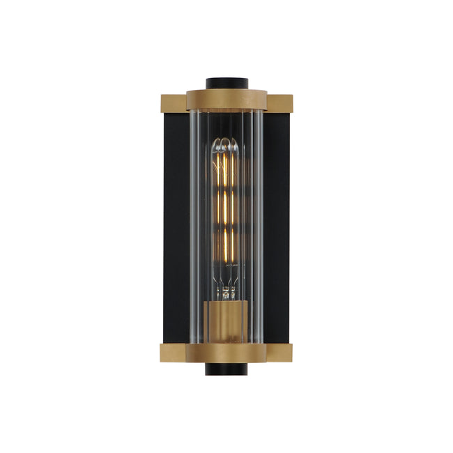 16120CRBKAB - Opulent 11" Outdoor Wall Sconce - Black / Antique Brass