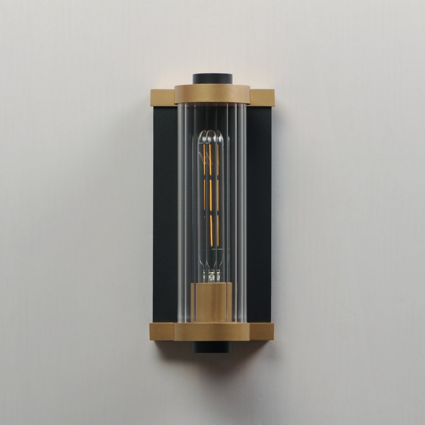 16120CRBKAB - Opulent 11" Outdoor Wall Sconce - Black / Antique Brass