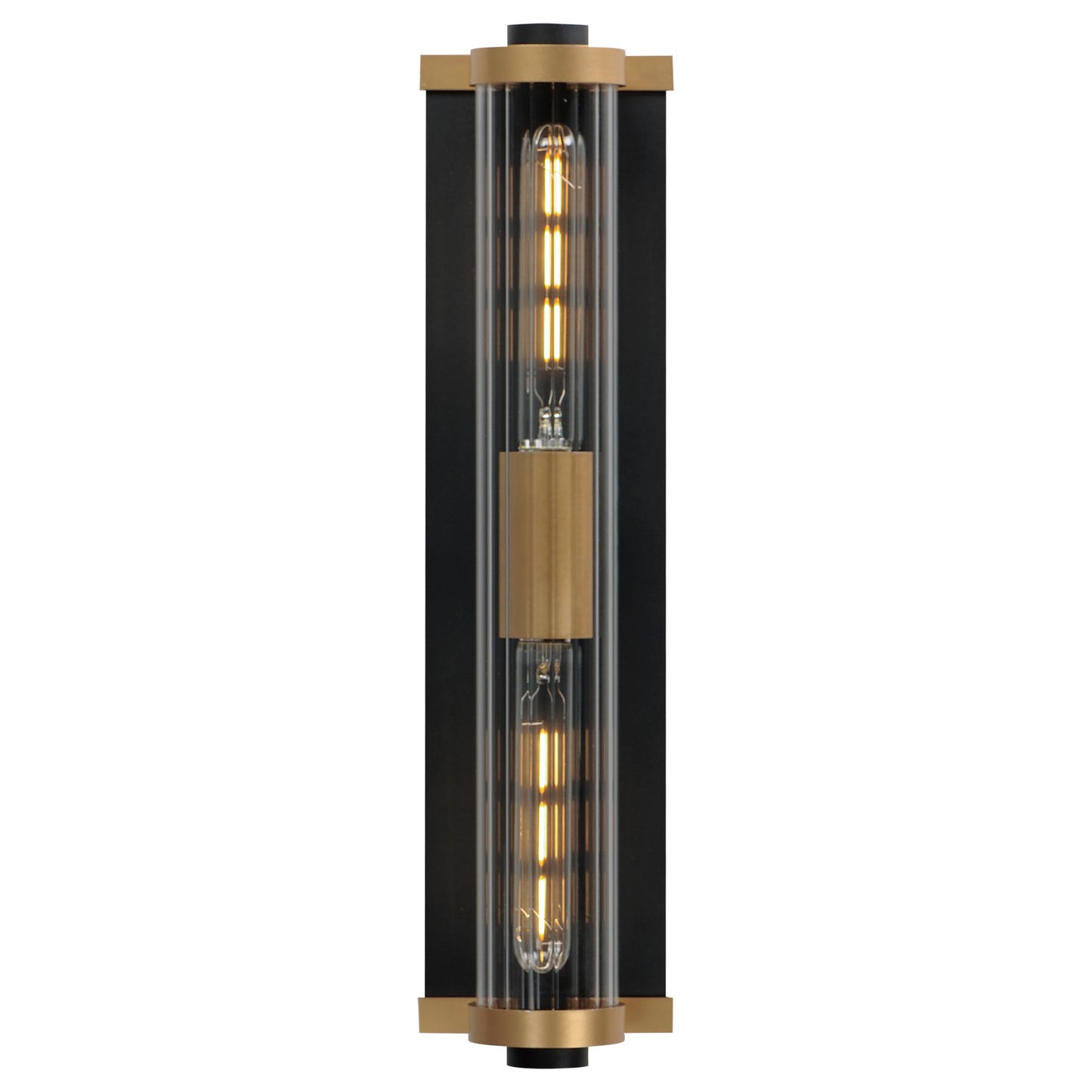 16122CRBKAB - Opulent 20" Outdoor Wall Sconce - Black / Antique Brass