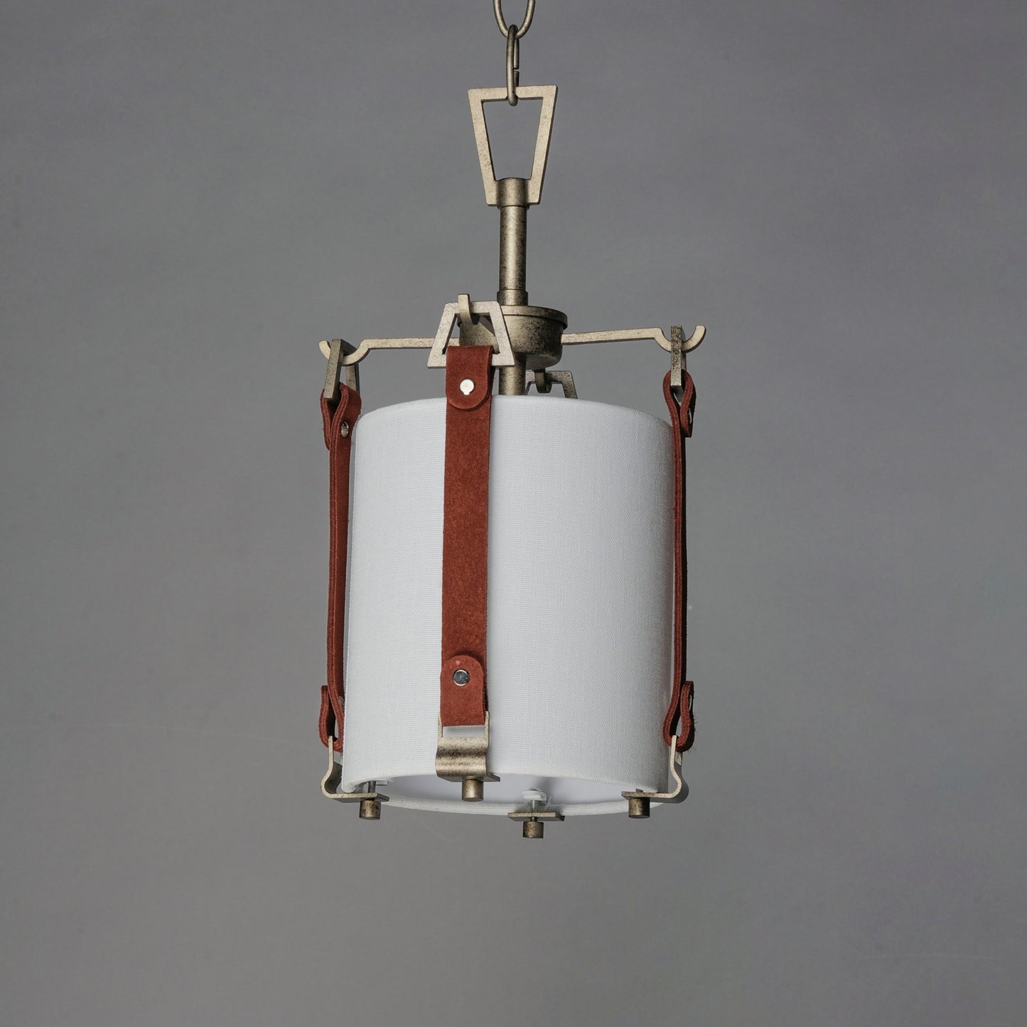 16132FTWZBSD - 1 Light Sausalito 7.5" Pendant - Weathered Zinc / Brown Suede