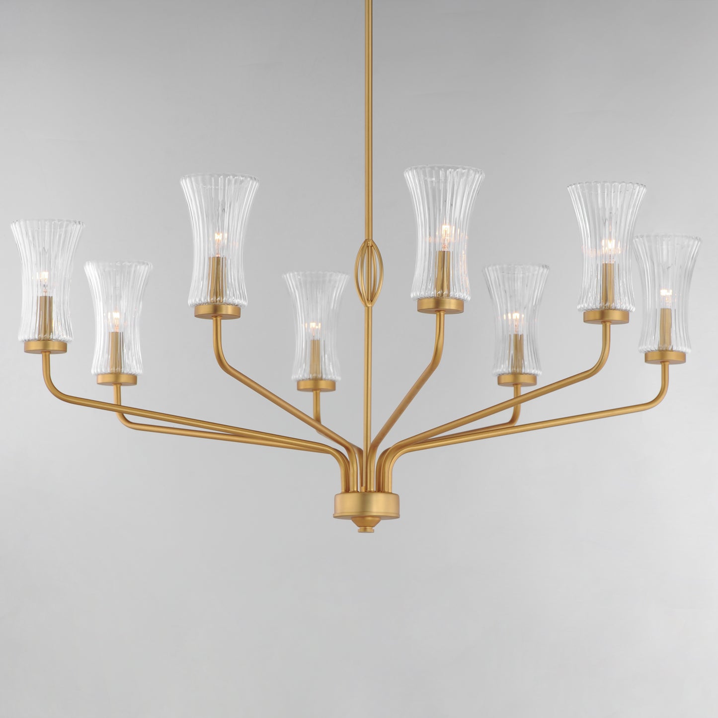 16158CRNAB - 8 Light Camelot 42" Chandelier - Natural Aged Brass