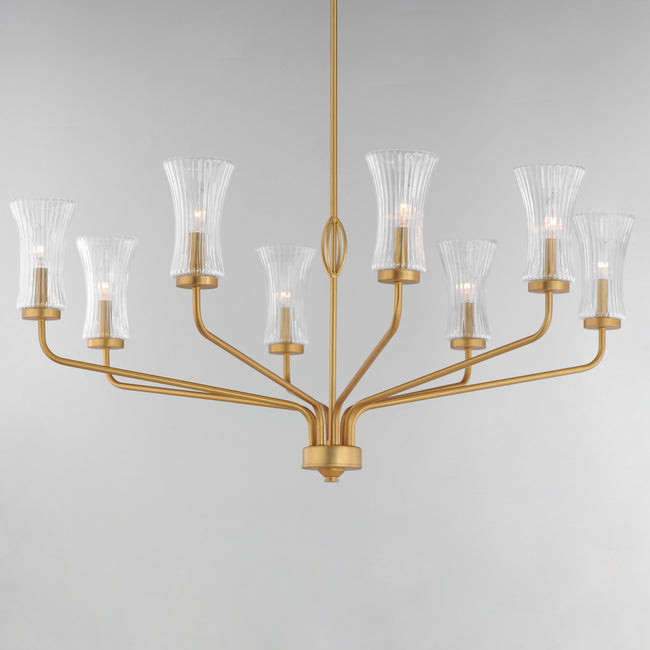 16158CRNAB - 8 Light Camelot 42" Chandelier - Natural Aged Brass