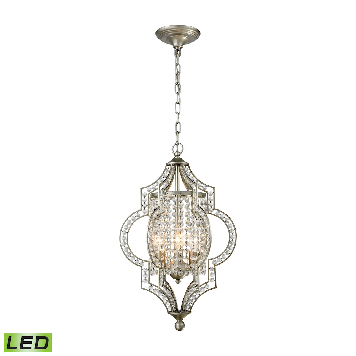 ELK Lighting 16270/3-LED - Gabrielle 14" Wide 3-Light Chandelier in Aged Silver with Clear Crystal -