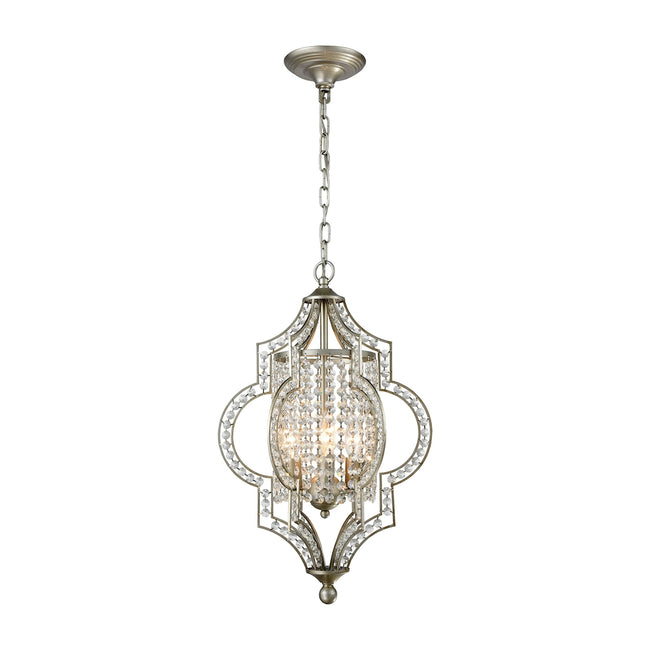 ELK Lighting 16270/3 - Gabrielle 14" Wide 3-Light Chandelier in Aged Silver with Clear Crystal