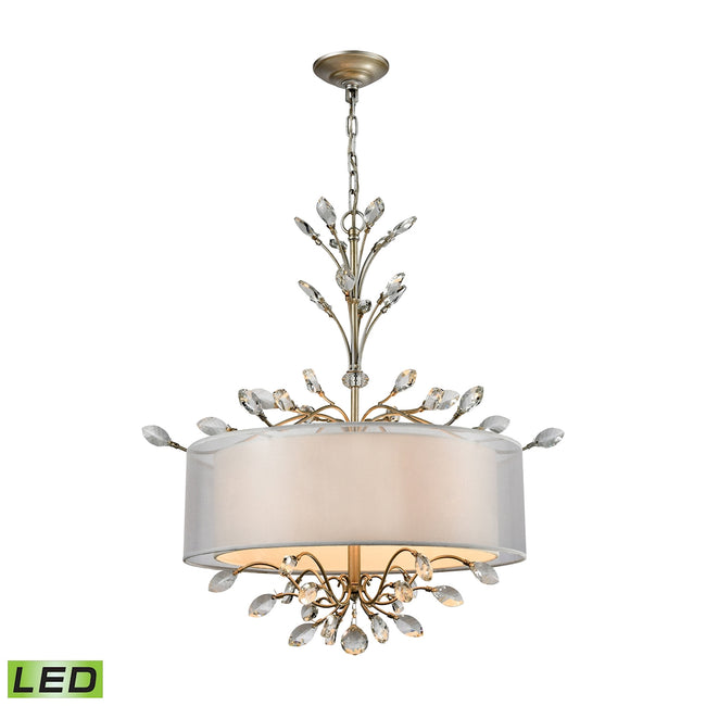 ELK Lighting 16282/4-LED - Asbury 26" Wide 4-Light Chandelier with Organza and White Fabric Shade in