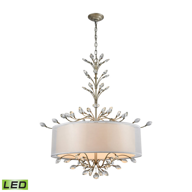 ELK Lighting 16283/6-LED - Asbury 32" Wide 6-Light Chandelier with Organza and White Fabric Shade in