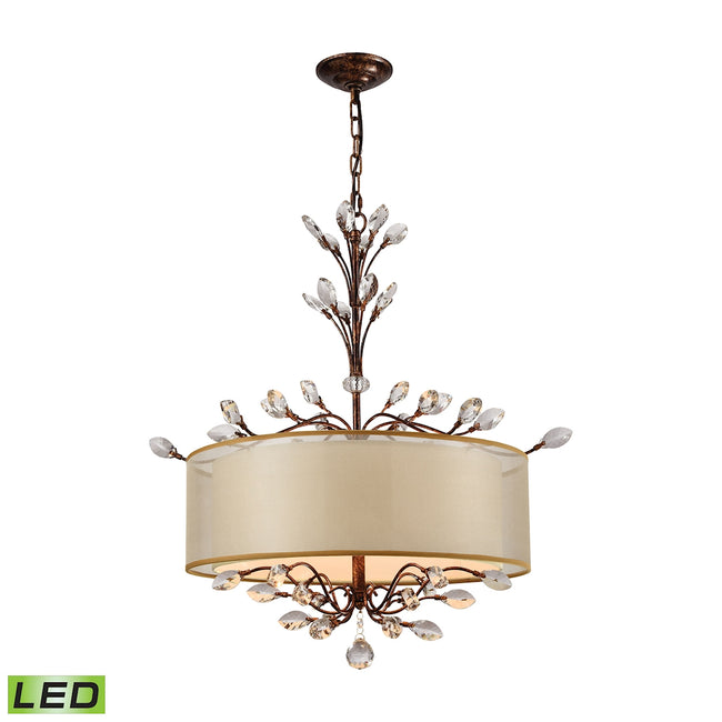 ELK Lighting 16292/4-LED - Asbury 26" Wide 4-Light Chandelier with Organza and Fabric Shade in Spani