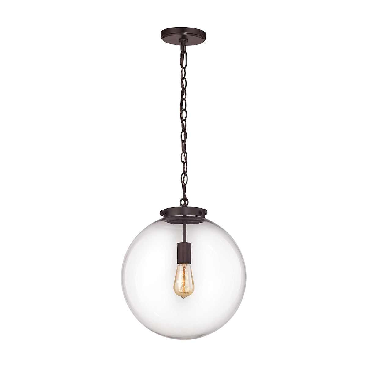 ELK Lighting 16373/1 - Gramercy 14" Wide 1-Light Pendant in Oil Rubbed Bronze with Clear Glass