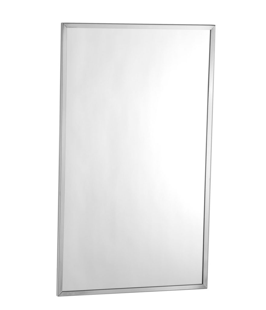Bobrick 165 1836 - 18" x 36" Channel Frame Mirror in Polished Stainless Steel
