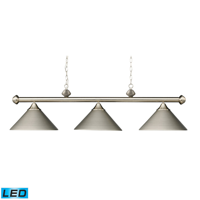 ELK Lighting 168-SN-LED - Casual Traditions 14" Wide 3-Light Island Light in Satin Nickel with Metal
