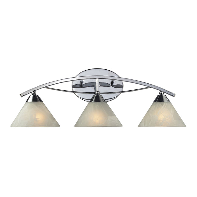 ELK Lighting 17023/3 - Elysburg 25" Wide 3-Light Vanity Lamp in Polished Chrome with White Marbleize