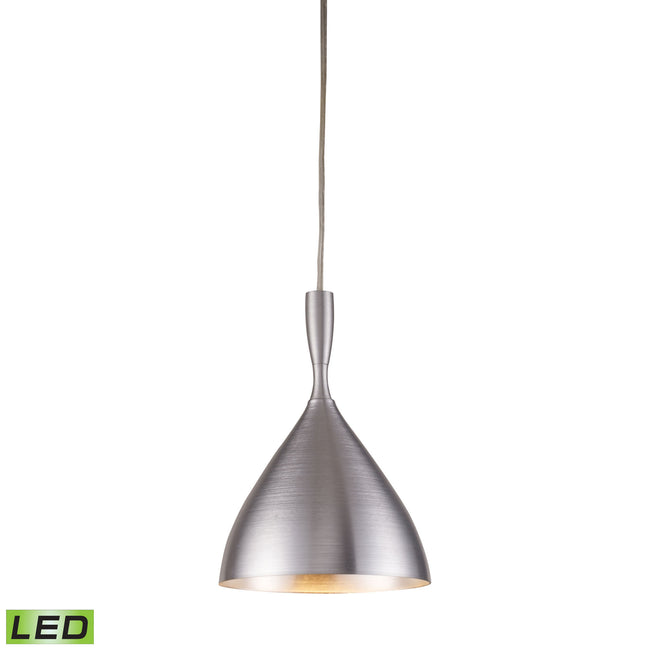 ELK Lighting 17042/1ALM-LED - Spun Aluminum 7" Wide 1-Light Mini Pendant in Aluminum with Matching S