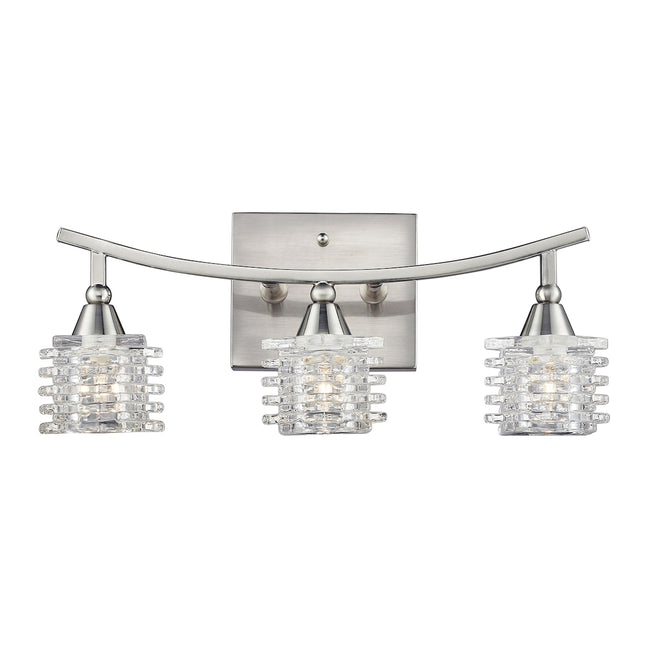 ELK Lighting 17131/3 - Matrix 15" Wide 3-Light Vanity Lamp in Satin Nickel with Clear Glass