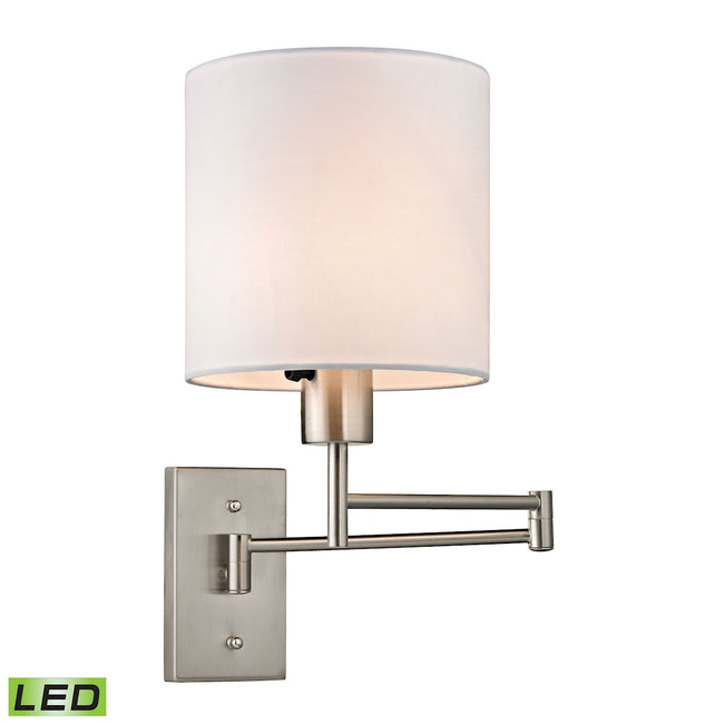 ELK Lighting 17150/1-LED - Carson 7" Wide 1-Light Swingarm Wall Lamp in Brushed Nickel with White Sh