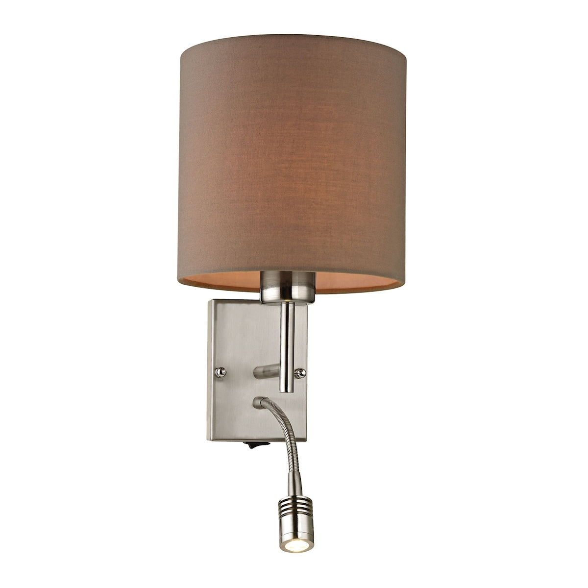 ELK Lighting 17151/2 - Regina 7" Wide 1+1-Light Wall Lamp in Brushed Nickel with Tan Shade