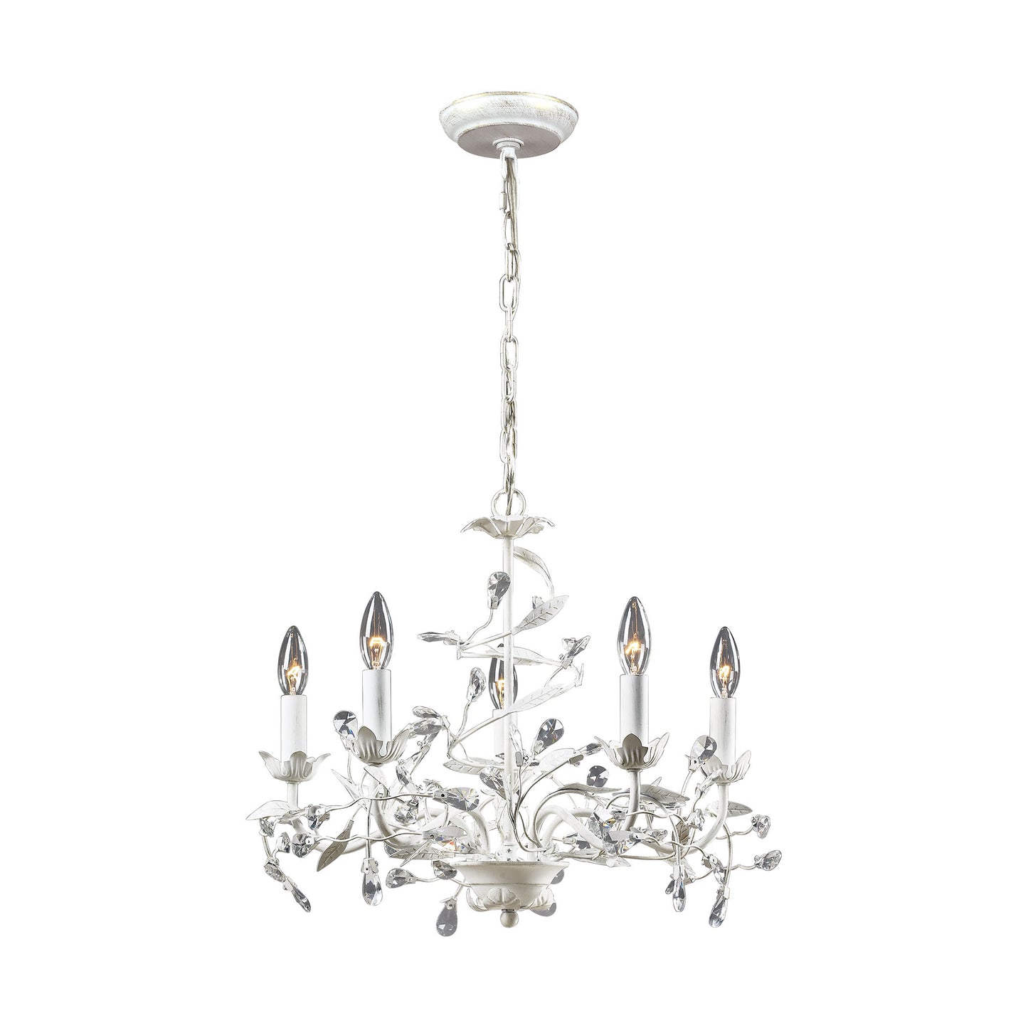 ELK Lighting 18113/5 - Circeo 21" Wide 5-Light Chandelier in Antique White with Crystal
