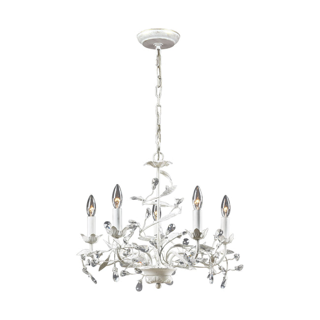 ELK Lighting 18113/5 - Circeo 21" Wide 5-Light Chandelier in Antique White with Crystal