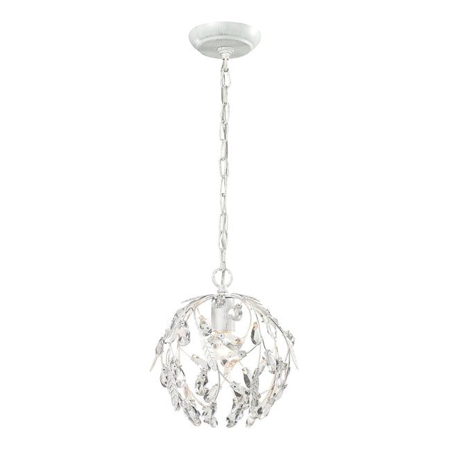 ELK Lighting 18123/1 - Circeo 10" Wide 1-Light Mini Pendant in Antique White with Crystal