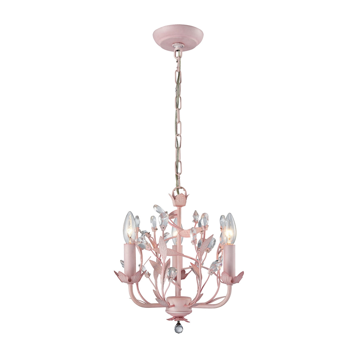 ELK Lighting 18152/3 - Circeo 13" Wide 3-Light Chandelier in Light Pink with Crystal