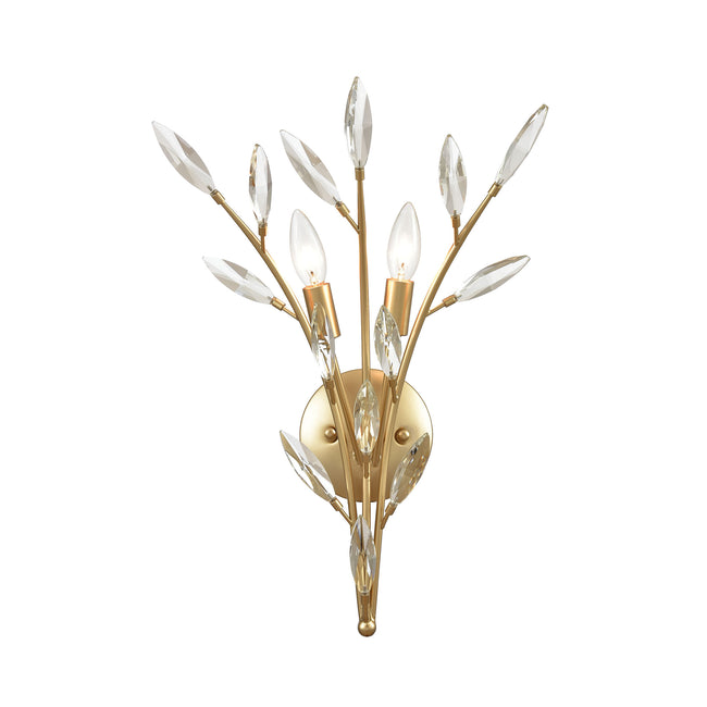 ELK Lighting 18292/2 - Flora Grace 14" Wide 2-Light Sconce in Champagne Gold with Clear Crystal