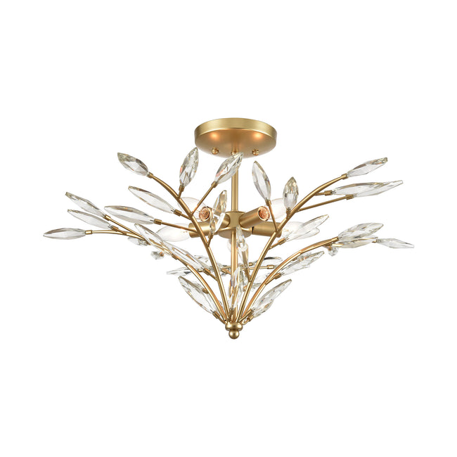 ELK Lighting 18293/5 - Flora Grace 28" Wide 5-Light Semi Flush in Champagne Gold with Clear Crystal