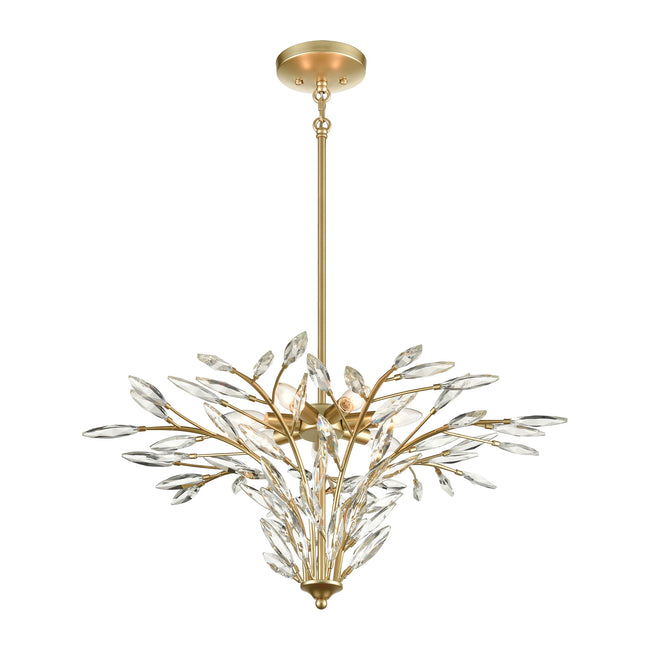 ELK Lighting 18295/7 - Flora Grace 28" Wide 7-Light Chandelier in Champagne Gold with Clear Crystal