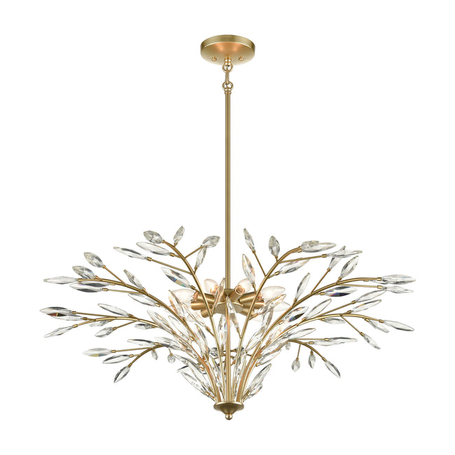 ELK Lighting 18296/9 - Flora Grace 38" Wide 9-Light Chandelier in Champagne Gold with Clear Crystal