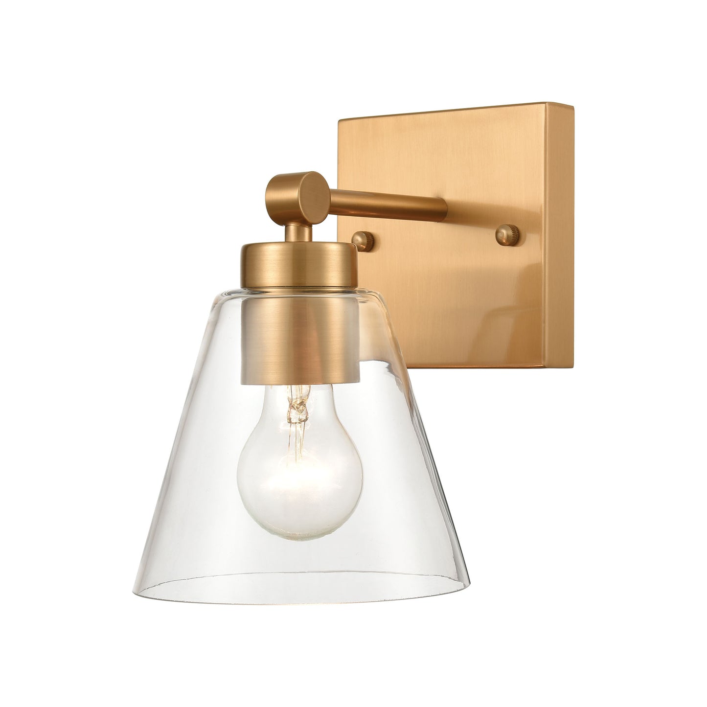 ELK Lighting 18333/1 - East Point 6" Wide 1-Light Vanity Light in Satin Brass with Clear Glass
