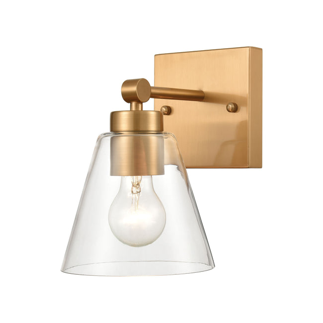 ELK Lighting 18333/1 - East Point 6" Wide 1-Light Vanity Light in Satin Brass with Clear Glass