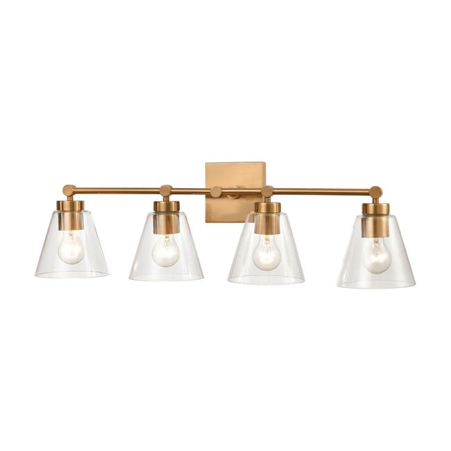 ELK Lighting 18335/4 - East Point 33" Wide 4-Light Vanity Light in Satin Brass with Clear Glass