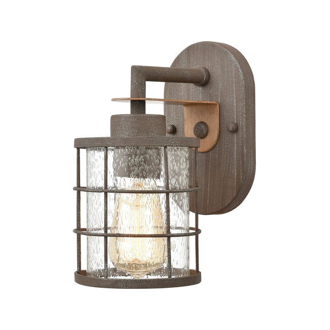 ELK Lighting 18363/1 - Gilbert 5" Wide 1-Light Vanity Light in Rusted Coffee and Light Wood with See