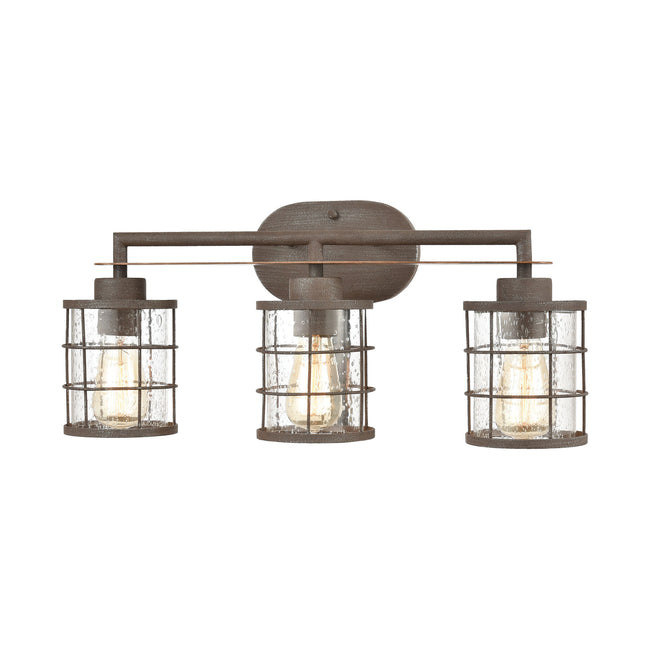 ELK Lighting 18363/1 - Gilbert 24" Wide 3-Light Vanity Light in Rusted Coffee and Light Wood with Se