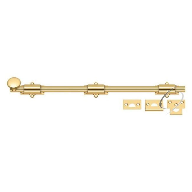 18SB003 18" Surface Bolt; Heavy Duty; Lifetime Brass Finish